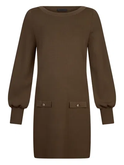Liu •jo Knit Dress In Brown