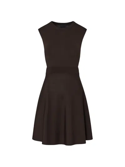 Liu •jo Knit Dress With Lace Detail In Brown
