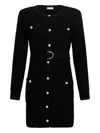 Liu •jo Knit Dress With Shoulder Pads In Black
