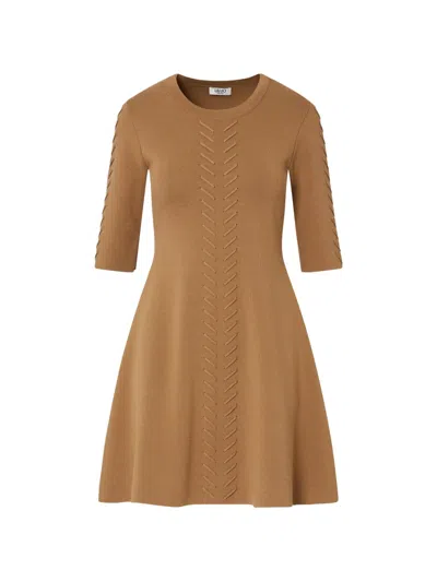 Liu •jo Knit Fit & Flare Dress In Neutral