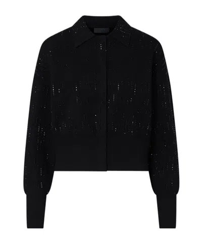 Liu •jo Knit Jacket With Gemstones In Black
