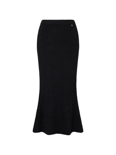 Liu •jo Knit Midi Skirt In Black