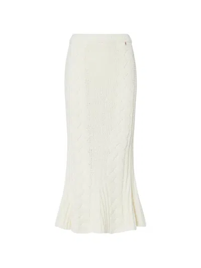 Liu •jo Knit Midi Skirt In White