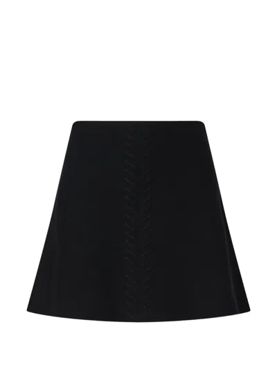 Liu •jo Knit Mini Skirt With Braided Details In Black