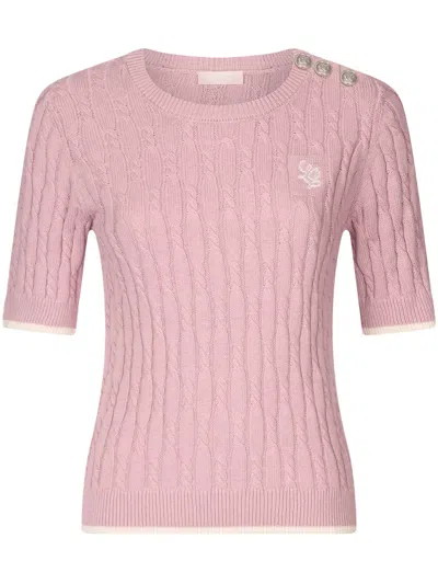 Liu •jo Knit T-shirt In Pink