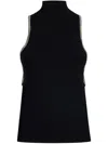 Liu •jo Liu Jo High-neck Sleeveless Sweater With Embellished Armholes In Black