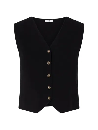 Liu •jo Knit Vest In Schwarz
