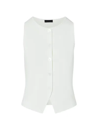 Liu •jo Knit Vest With Lace Detail In White
