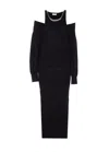 Liu •jo Midi Dress With Cut-out Shoulder Details In Black