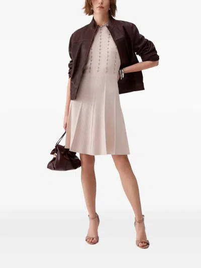 Liu •jo Knitted Dress In Neutral