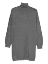 Liu •jo Knitted Grey Dress With High Turtleneck In Gray
