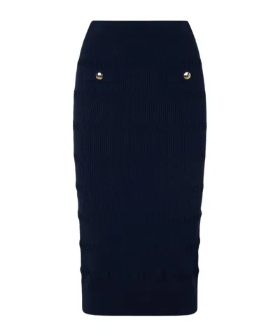 Liu •jo Knitted Midi Skirt In Blue