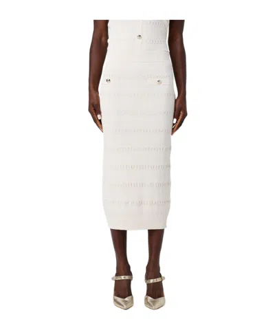 Liu •jo Liu Jo Knitted Midi Skirt In White