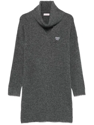 Liu •jo Knitted Mini Dress In Grey