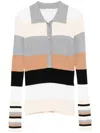 Liu •jo Knitted Polo Top In Neutrals