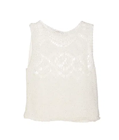 Liu •jo Knitted Sequins Vest In White