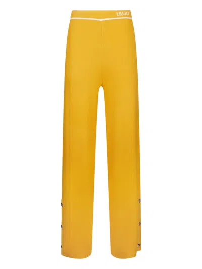 Liu •jo Knitted Trousers In Orange