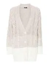 Liu •jo Liu Jo Neutrals Chunky Knit Cardigan In Grey