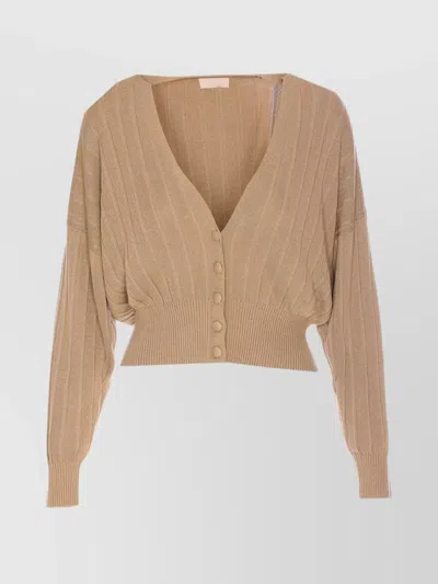 LIU •JO KNITWEAR CARDIGAN CROPPED LENGTH LONG SLEEVES