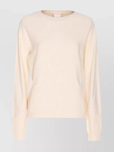 Liu •jo Knitwear Sweater With Long Sleeves And Sequins In White