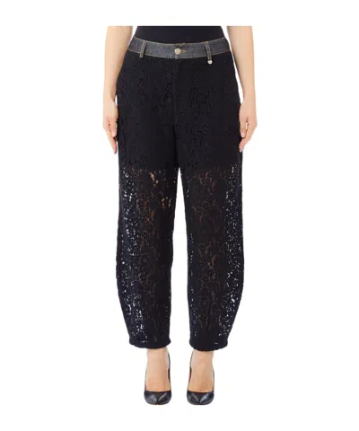 Liu •jo Lace Casual Pants In Black