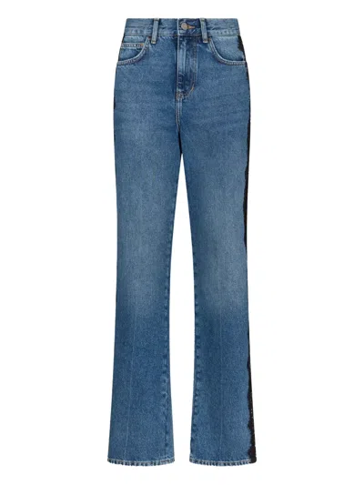 Liu •jo Lace-insert Jeans In Blue