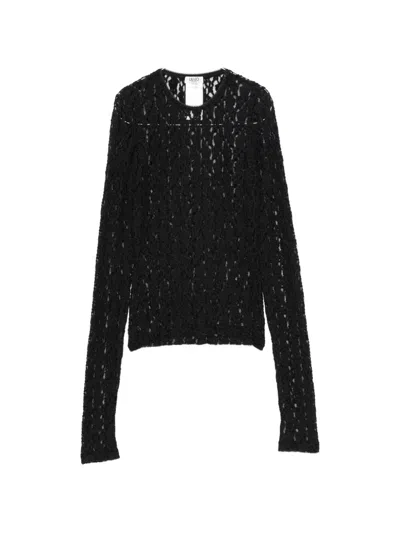 Liu •jo Lace Long-sleeve T-shirt In Black