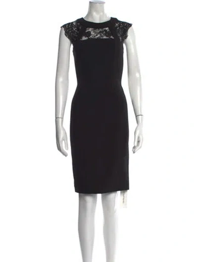 Pre-owned Liu •jo Lace Pattern Knee-length Dress In Black