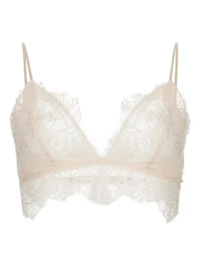 Liu •jo Lace Top In Neutral