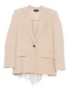 Liu •jo Lace-trimmed Single-breasted Blazer In Neutral