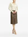 Liu •jo Lace-trimmed V-neck Jumper In Metallic