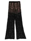 Liu •jo Liu Jo Cotton Semi-perforated Trousers In 黑色