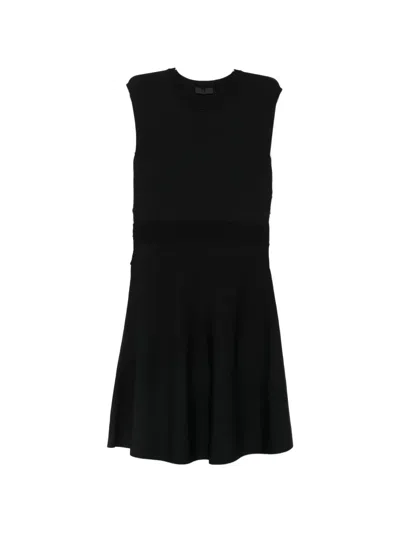 Liu •jo Lace-insert Sleeveless Mini Dress In Black