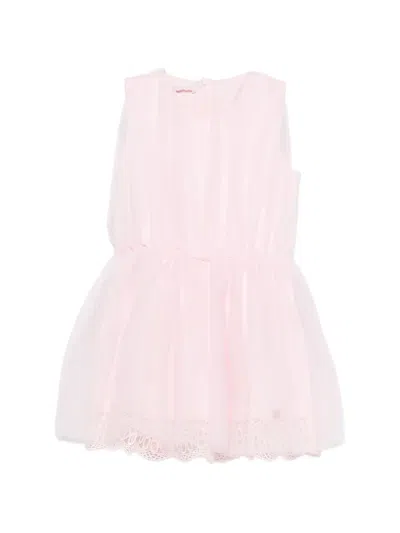 Liu •jo Kids' Lace-trim Dress In Pink