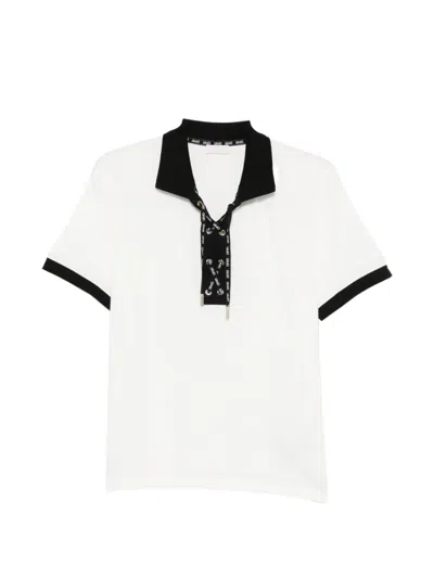 Liu •jo Lace-up Polo Top In White