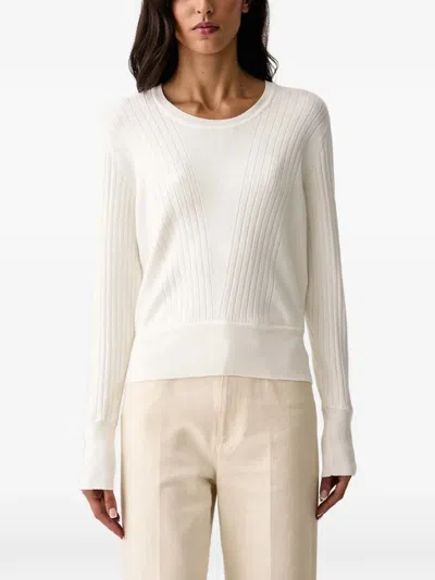 Liu •jo Lace-up Ribbed Sweater In Purple