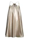 Liu •jo Laminated Crepe Dress In Neutral