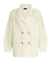 Liu •jo Wool Coat Double-breasted Shawl Collar In White