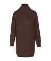 Liu •jo Sequined High Neck Midi Dress In Brown