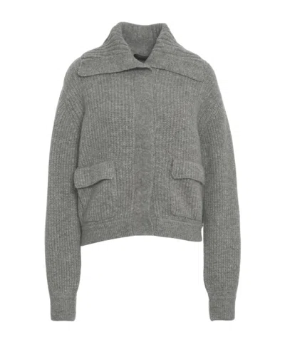 Liu •jo Lapel Sweater In Gray