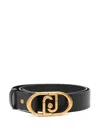Liu •jo Logo-buckle Belt In Black