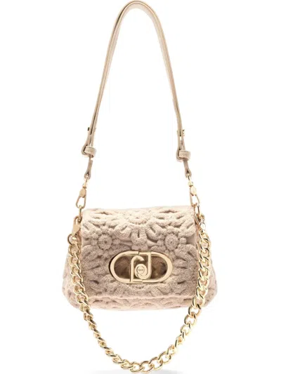Liu •jo Lapuffy Embroidered Chain-strap Mini Bag In Neutral