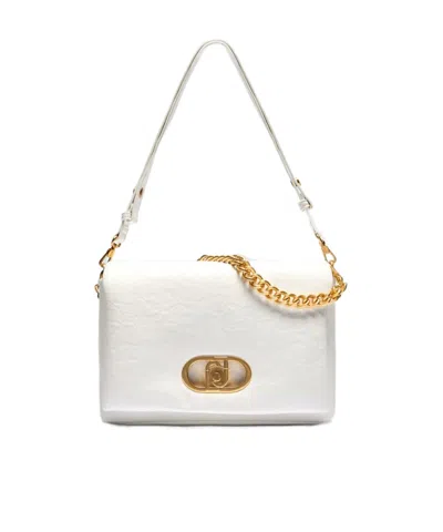 Liu •jo Lapuffy Flip Shoulder Bag In White