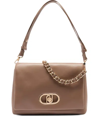 Liu •jo Lapuffy Large Braided Chain Cross Body Bag In Brown