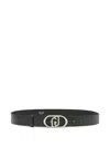 Liu •jo Lapuffy Leather Belt In Black