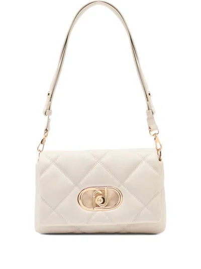 Liu •jo Lapuffy Logo-plaque Shoulder Bag In White