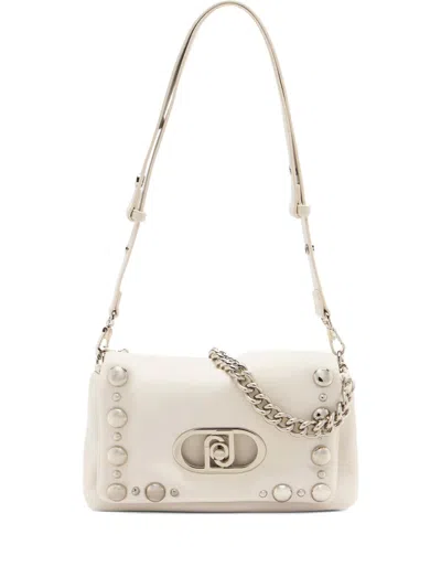 Liu •jo Lapuffy Medium Bead Shoulder Bag In White