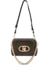 Liu •jo Small Lapuffy Bag With Rhinestones In Black