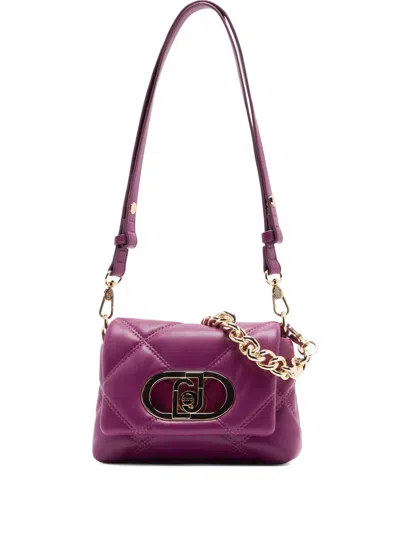 Liu •jo Lapuffy Quilted Monogram Bag In Purple