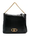 Liu •jo Lapuffy Chain-linked Shoulder Bag In Black